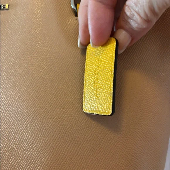 Coach City Tote C1757-F59855 Taupe & Yellow Tote Bag w Matching Wristlet - Picture 9 of 14